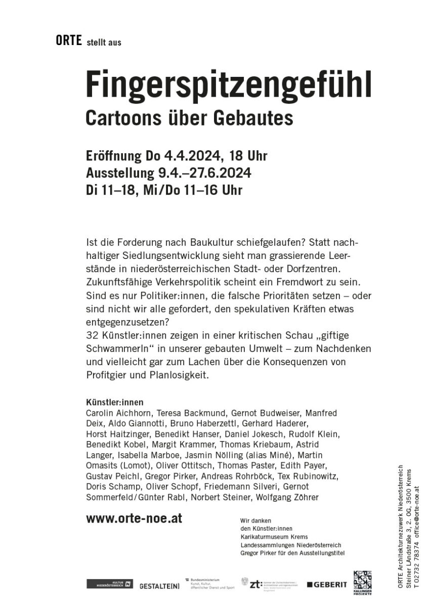 Flyer zur Ausstellung Fingerspitzengefรผhl Rรผckseite