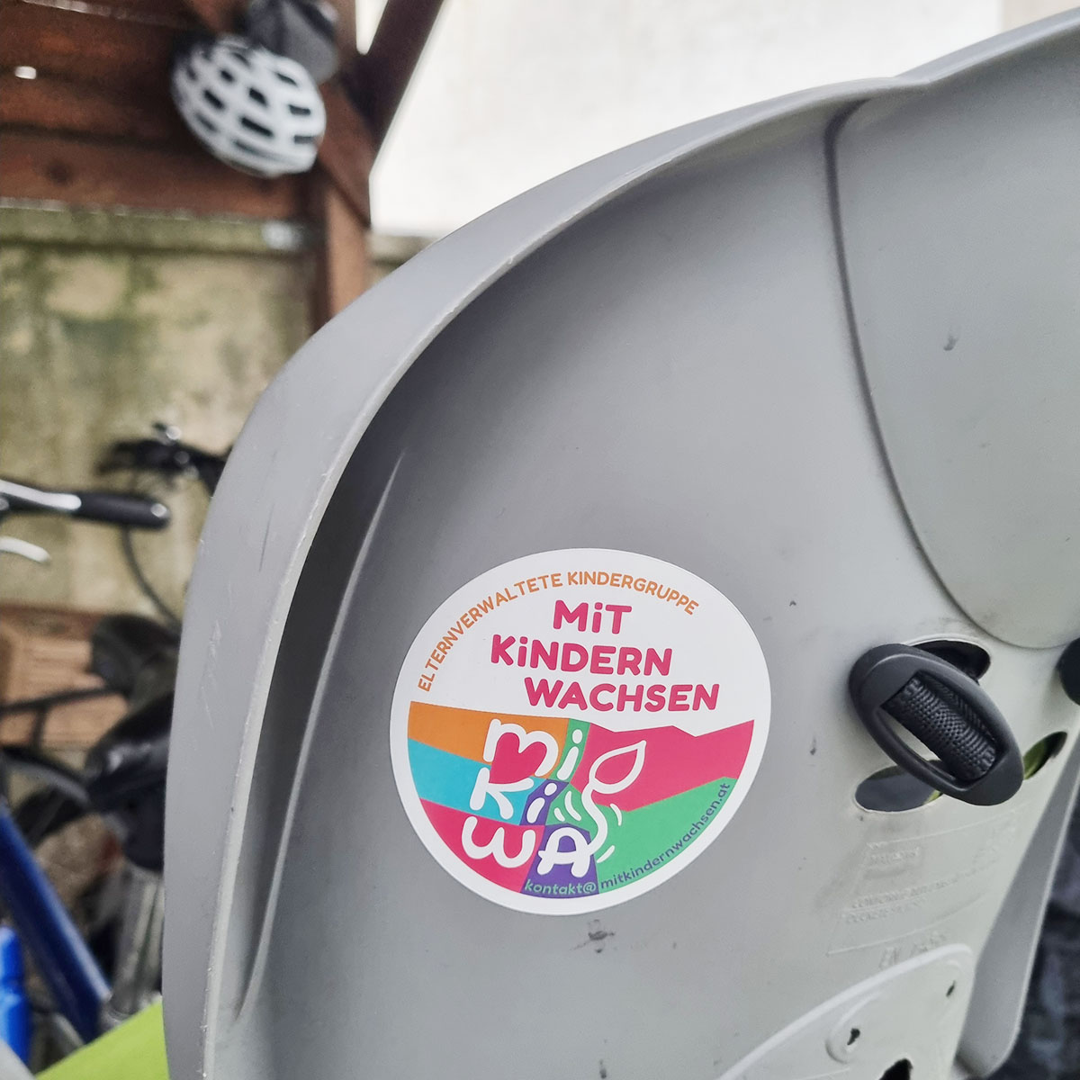 Sticker am Fahrradsitz