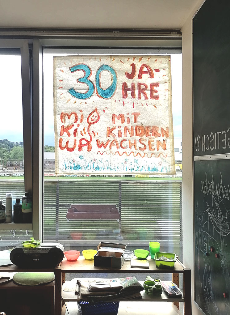 Plakat handgemalt mit Logo